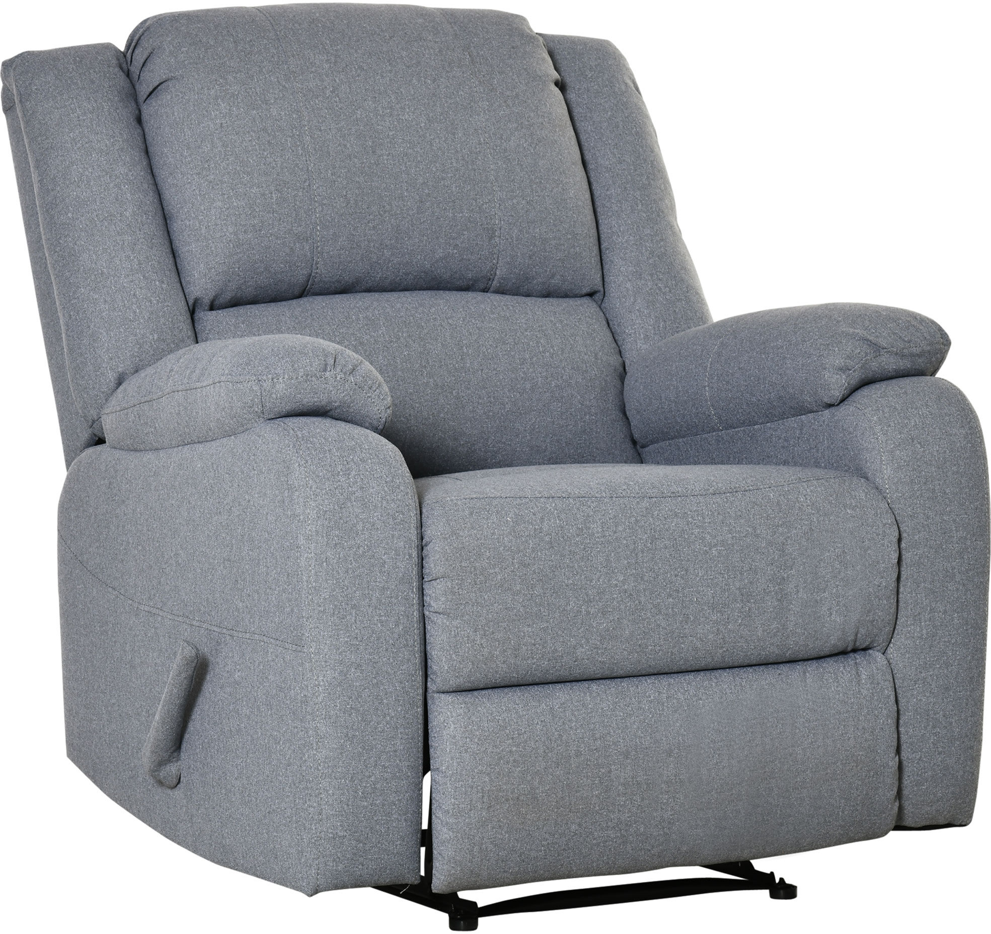 Homcom Poltrona Relax Poltrona TV con funzione lettino Poltrona reclinabile con schienale regolabile, poggiapiedi Poltrona TV effetto lino per soggiorno camera da letto, Grigio chiaro   Aosom Italy