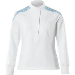 Damen Stretch Schlupfjacke "20062-511" - 6XL - weiß/azurblau