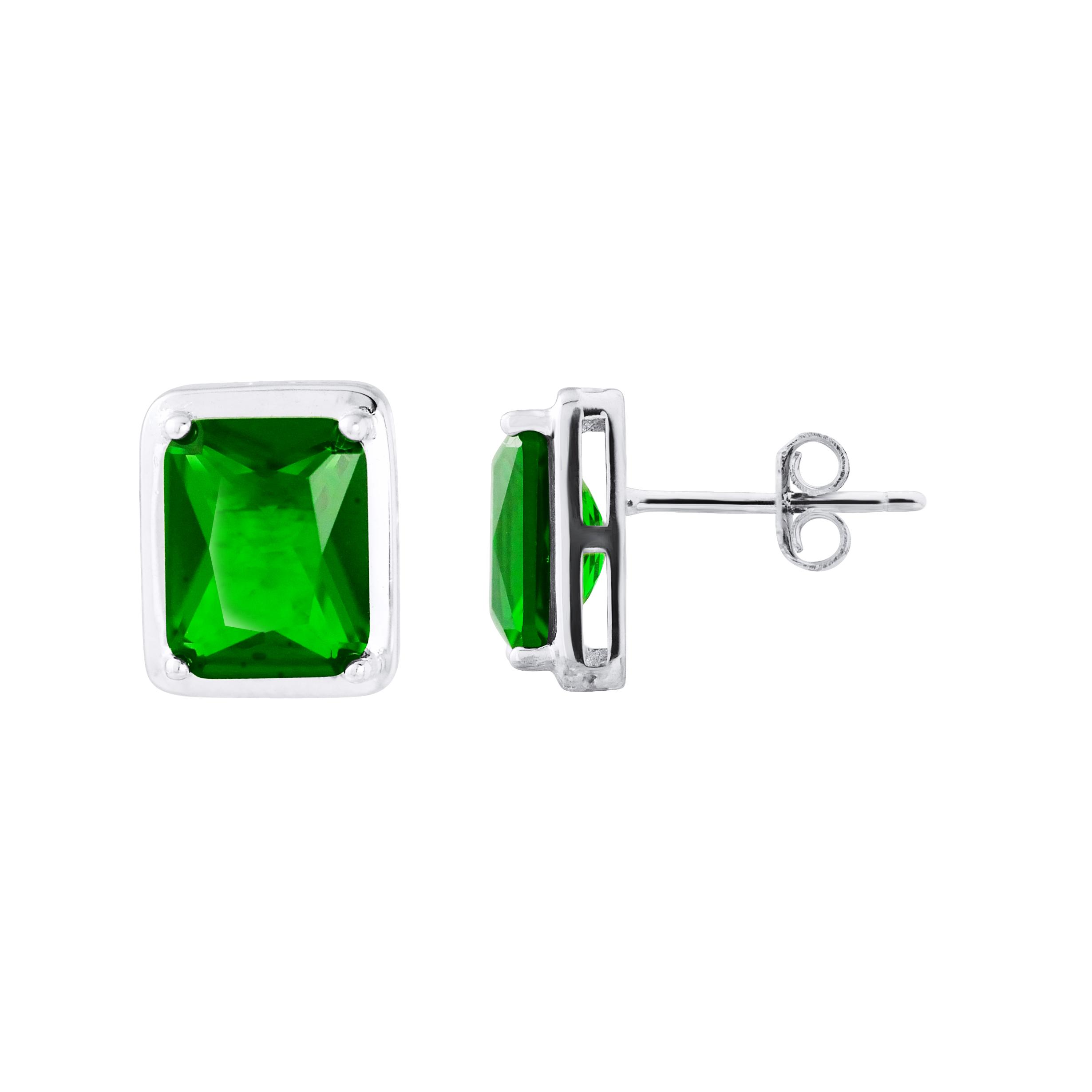 Oorbellen "smaragdgroene kleuren" kristal en zirkoniumoxiden 925 - Gatsby