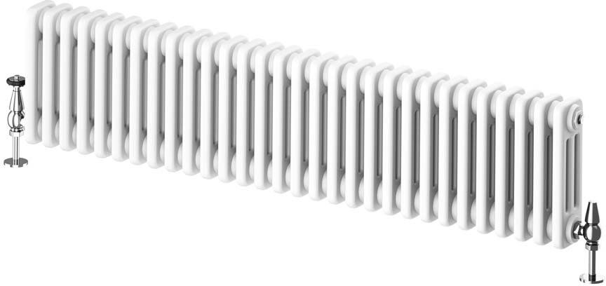 White Stone Horizontal Traditional Colosseum Radiator White 300cm H x 1370cm W x 70cm D