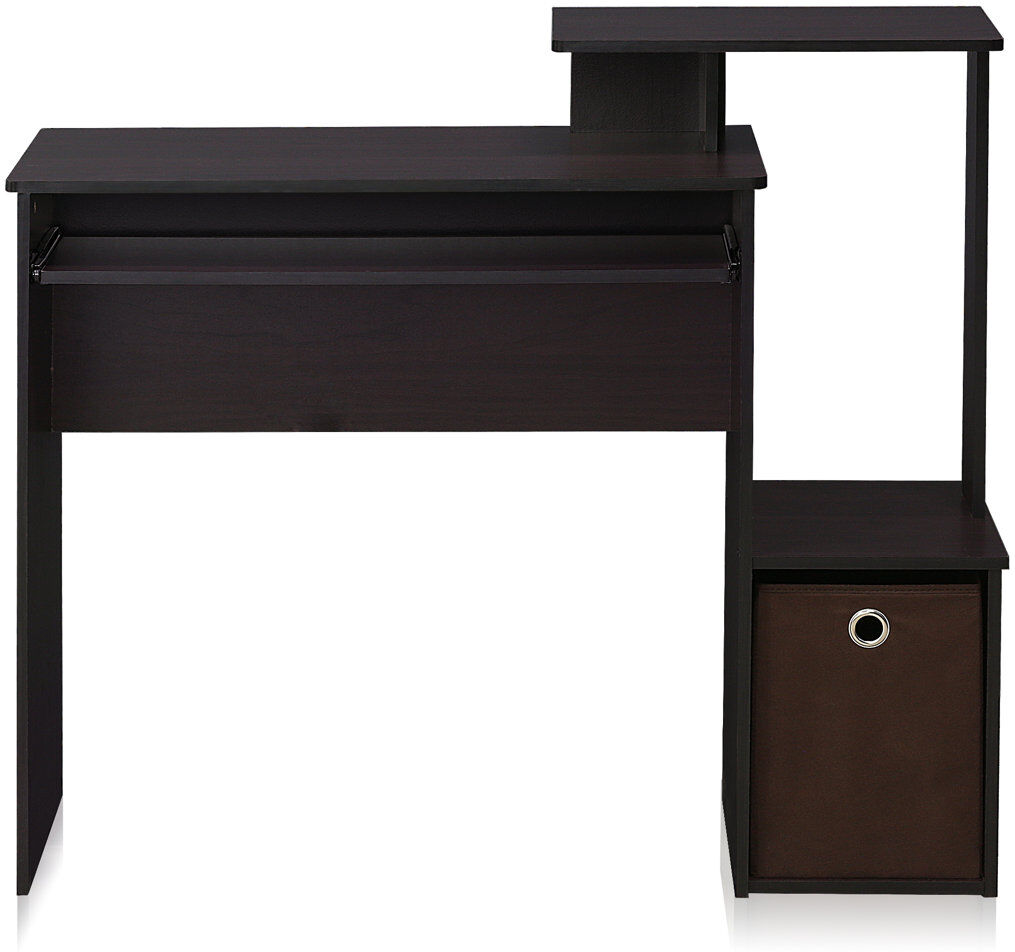 Zipcode Design Bettyann Multipurpose Home Office Computer Writing Desk w/ Storage Bin Dark Walnut 86.6cm H X 100.1cm W X 39.9cm D