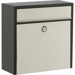ALLUX 250 Briefkasten - Schwarz lackiert mit Edelstahl Front