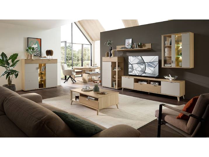Kommode 80 x 119 x 38cm Ausrichtung links Beige