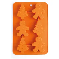 Excelsa Backform Santa Claus Silikon 25,5x17,5x3 cm Orange
