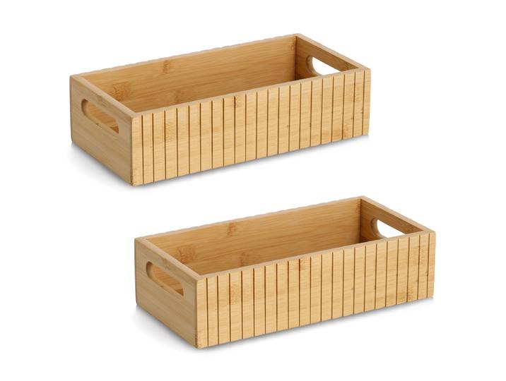 Boîtes de rangement Konju lot de 2 15 x 8 x 30cm Marron