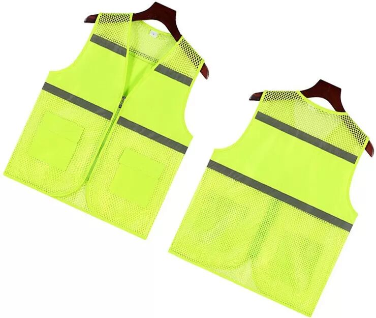 INF Hochsichtbare reflektierende Sicherheitsweste mit mehreren Taschen, fluoreszierendes gelbes Netz 3XL