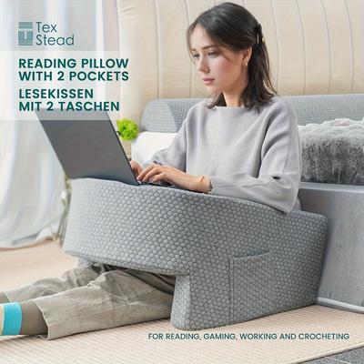 Youfap Market Extra Large Memory Foam Bed Rest Pillow For Reading & Gaming, Comfortable Arm Rest Pillow For Adults grey