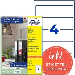 Avery Zweckform Selbstklebende Ordnerrücken-Etiketten weiß, 8 cm