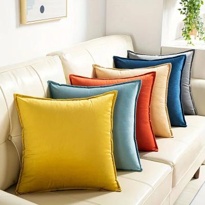 Uplift Treasures Super Soft Velvet Cushion Cover Solid Color Decorative Pillow Cover purple 19.69 In 19.69 In