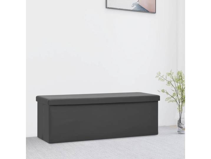 vidaXL Faltbare Sitzbank mit Stauraum Grau PVC