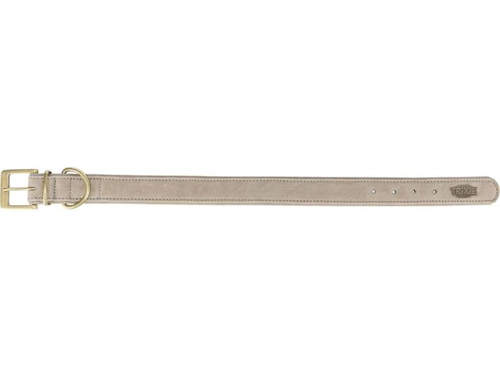 Hunde-Halsband TRIXIE Pure L , beige (hellgrau), Echtleder, Tier-Halsbänder, Hunde-Halsband, Grösse verstellbar