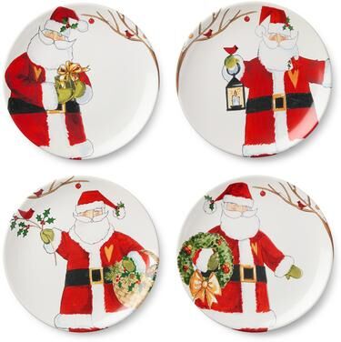 "Certified International Santa Delight Set of 4 Dinner Plate 11in - 11"" L x 11"" W x 1.125"" H"