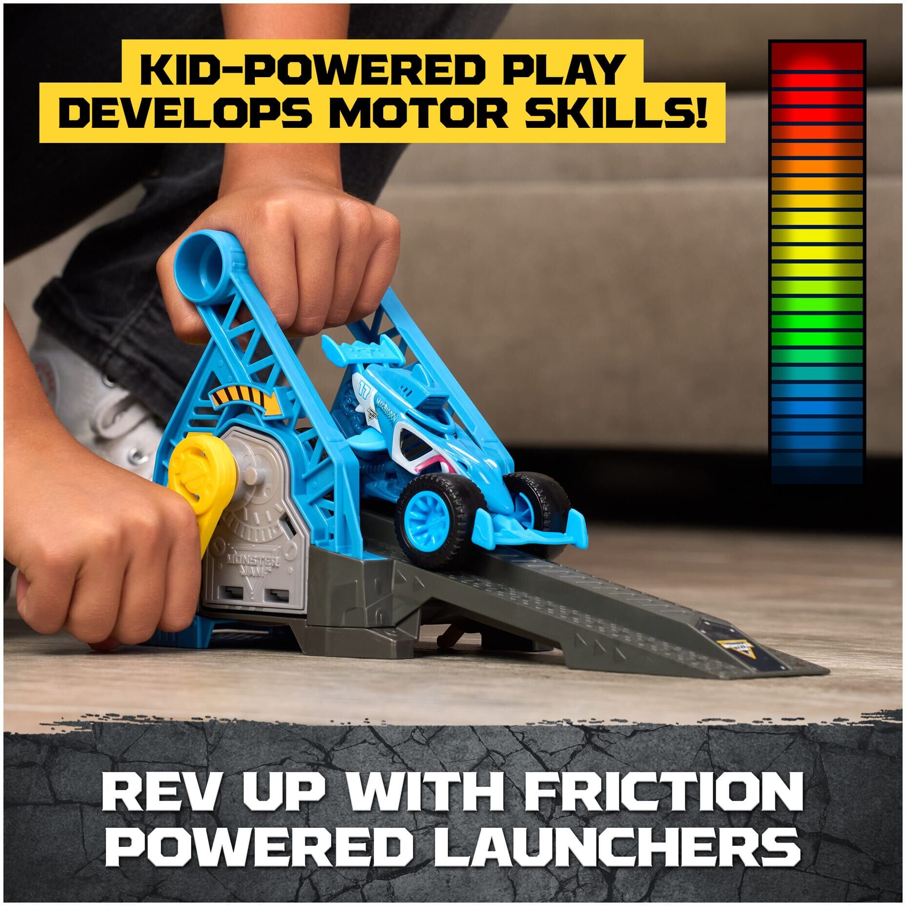 Monster Jam Monster Motors 1:64 Rev Up Raceway Playset for Kids - 1:64 Scale - Spin Master