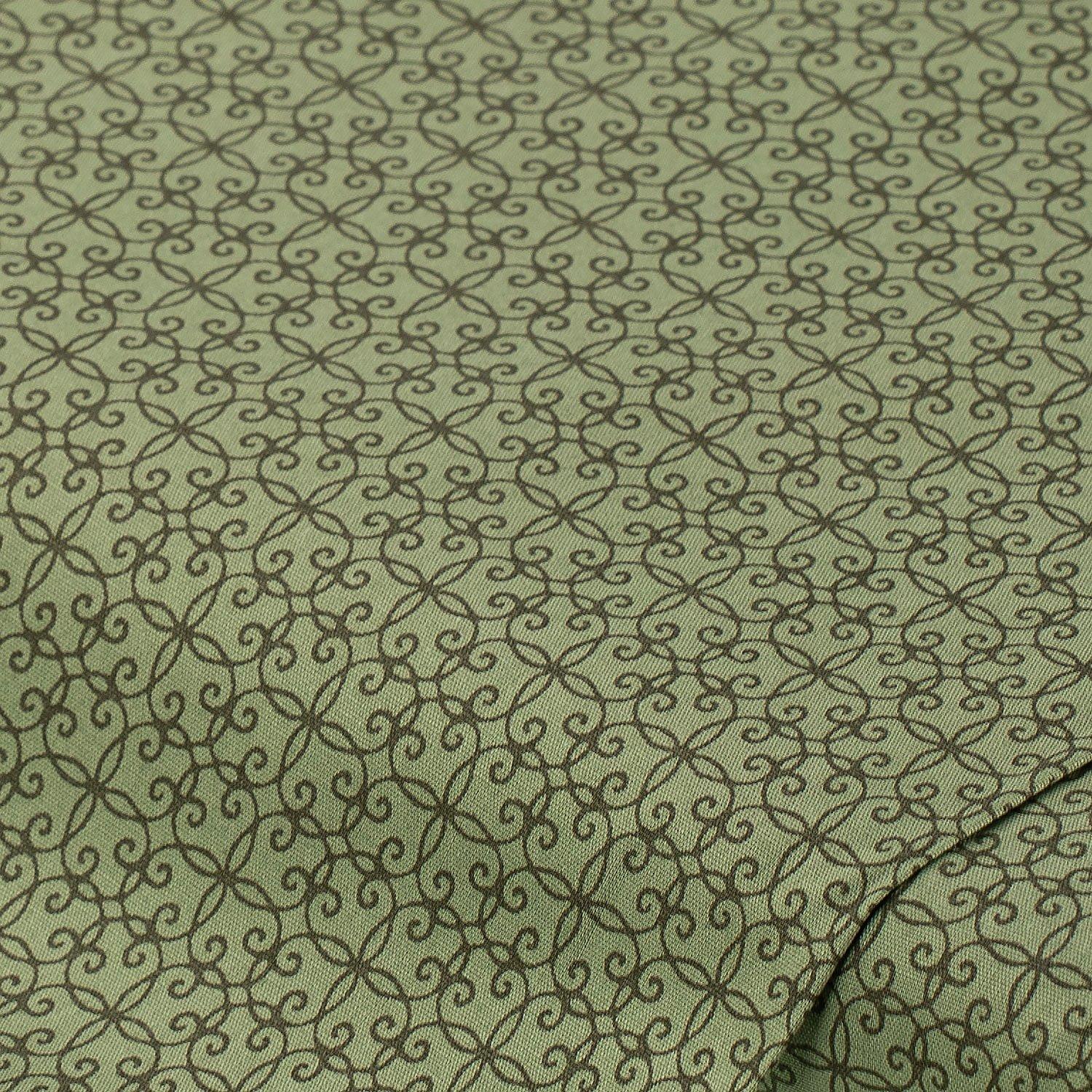 Baumwoll-Trachtenstoff "Ornamente", jägergrün