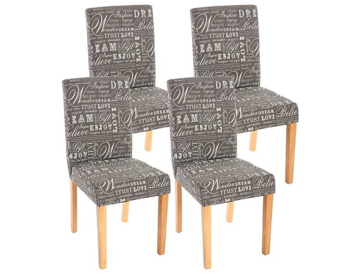 ESSZIMMERSTUHL SCHRIFT Grau, Weiß, Braun 4er-Set