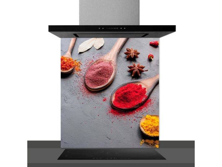 Fond de hotte décorative safran multicolore 60x70