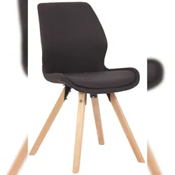 Décoshop26 - Esszimmerstuhl x1 skandinavisches Design schwarzer Stoffbezug und helle quadratische Holzbeine 10_0007505 10_0007505