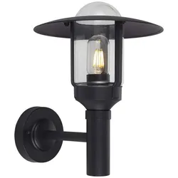 LED Außenleuchte Wandleuchte Glas Außenbereich IP44 Schwarz Aluminium H 34 cm