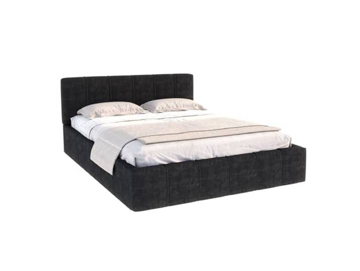 FDM Bett Florida 160x200 cm mit Lattenrost Stauraum Doppelbett Samt Trinity schwarz Bettkasten