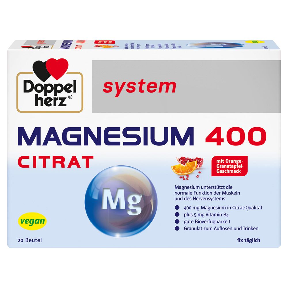 Doppelherz Magnesium 400 Citrat system Granulat 20 St