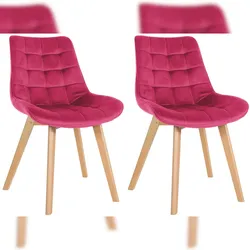 CLP 2er Set Stühle Brook Samt rot