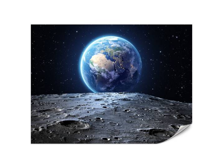 FOTOTAPETE für Schlafzimmer Mondblick Erde Kosmos Planet 200x140