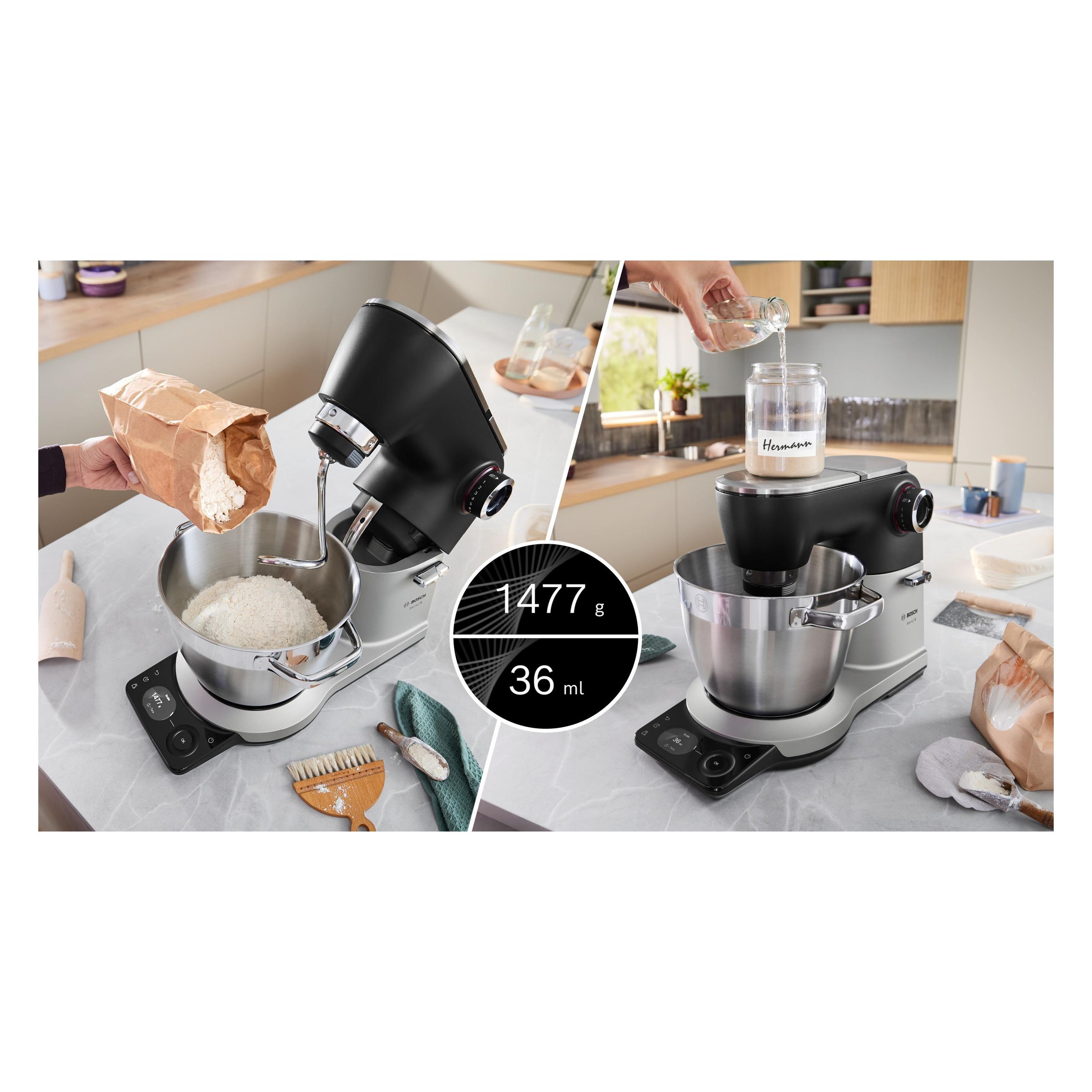 Bosch Hausgeräte Bosch Serie 8, Küchenmaschine mit Waage, 1800 W, Silber, Schwarz, MUMS8ZS13, ID MUMS8ZS13 (6 l, 1800 W) (MUMS8ZS13)