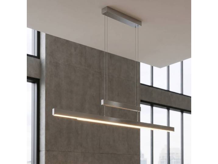 Trio Lighting Hängeleuchte Trajan, dimmbar, alu / grau / zink, für Wohn- / Esszimmer, Metall, Modern