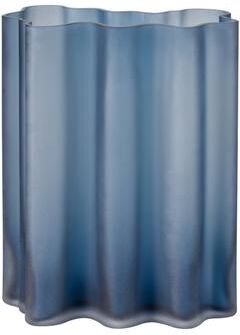 Atlas Lighting and Home Atlas Glennon Matte Navy and High Gloss Sculptural Glass Vase