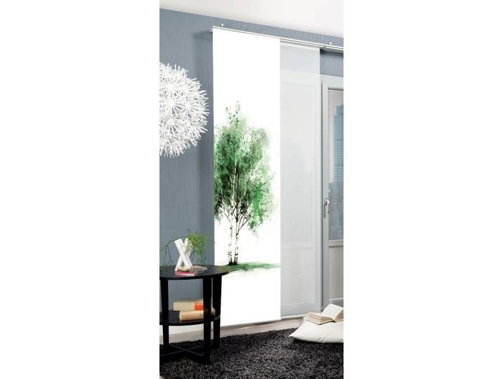 Schiebegardine HOME WOHNIDEEN TREE Gr. 1, grün, B:60cm H:245cm, Polyester, Gardinen, Schiebegardine, Schiebewand Seidenoptik, Digitaldruck