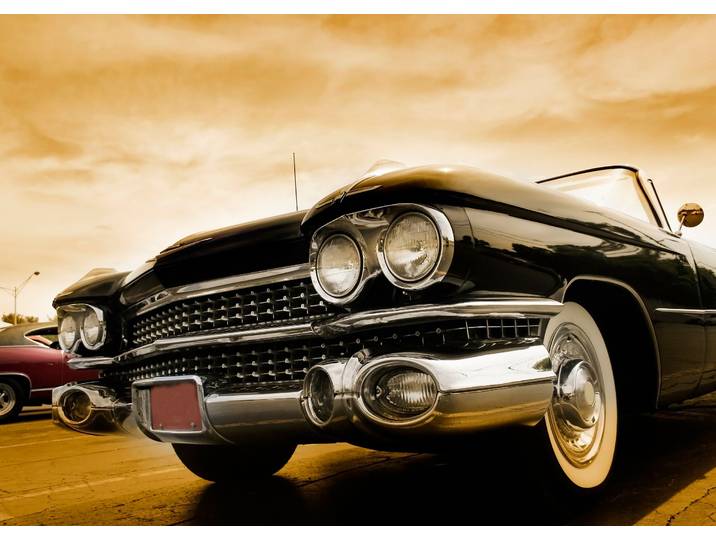 Fototapete PAPERMOON Classic Cars , bunt, B:5m L:2,8m, Vlies, Tapeten, Fototapete
