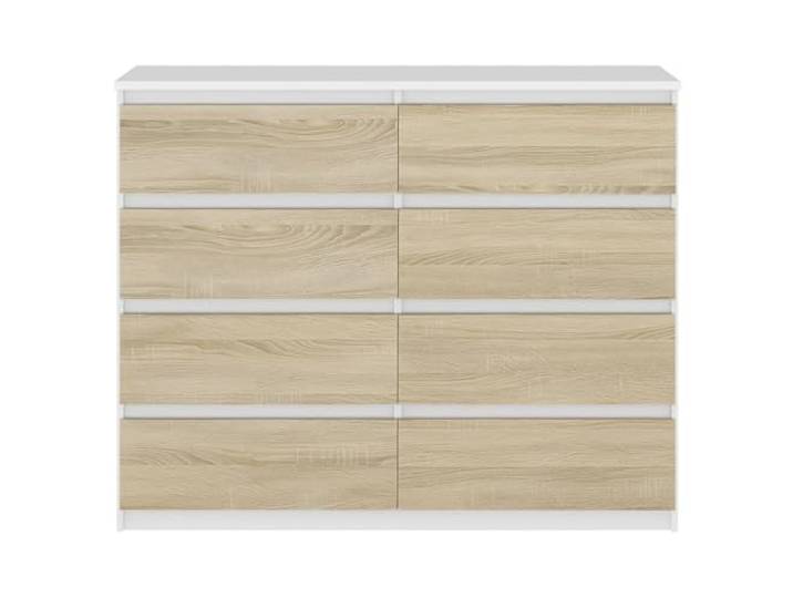 SoDREAMER Schubladenkommode Weiß-Sonoma 8 Fächer 100,5x93x33,5cm Organizer für Kleidung, Dokumente & Accessoires Für Wohnzimmer, Büro, Kinder- & Schlafzimmer geeignet