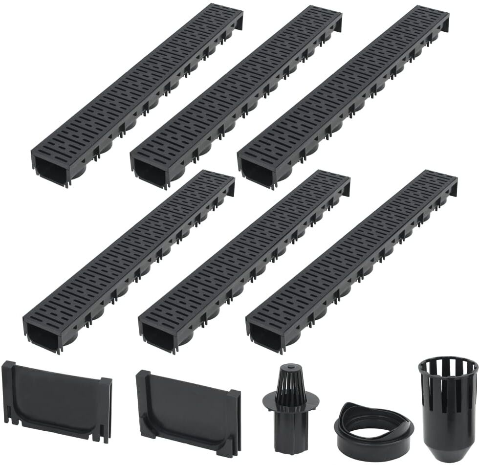 vidaXL Canaux de drainage 6 pcs Plastique 6 m