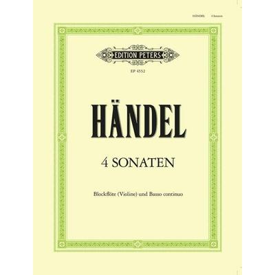4 Sonaten für Blockflöte (Violine) und Basso continuo HWV 360/362/365/369 -