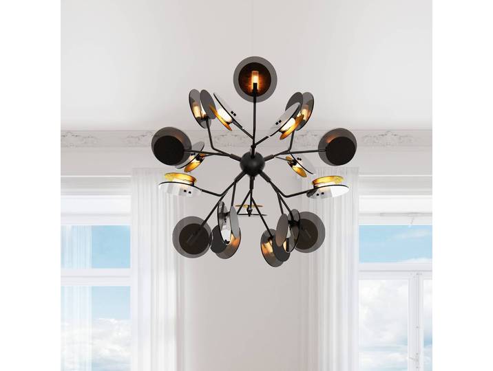 Design hanglamp Turno, dimbaar, zwart, Woon-/ Eetkamer, metaal, Design, hanglamp