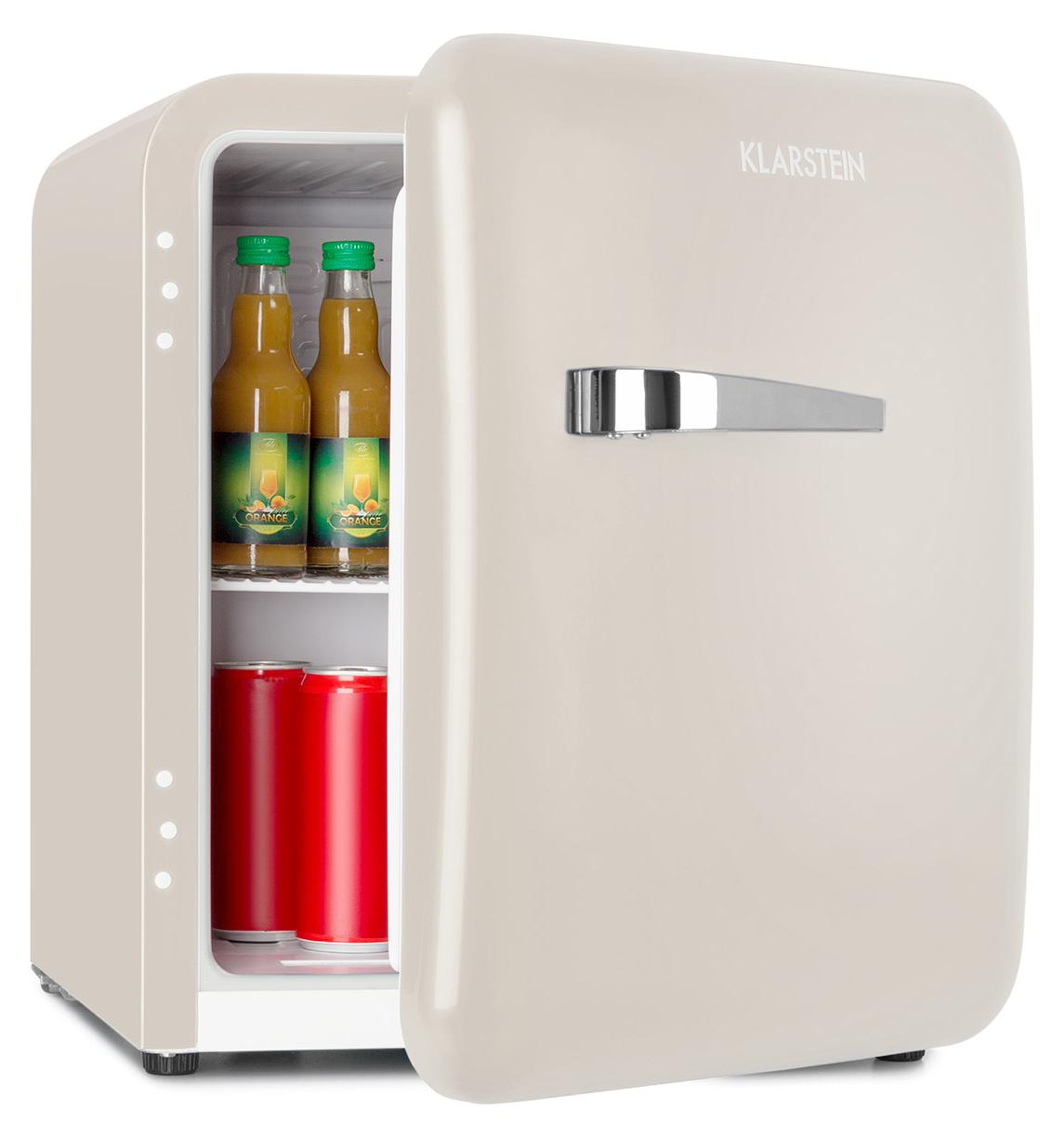 Klarstein Mini Kühlschrank für Zimmer, 48L Mini-Kühlschrank für Getränke & Kosmetik, Kleine Minibar, Kühlschrank Klein & Leise, Verstellbare Ablage, Kleiner Skincare Kühlschrank 0-10°C