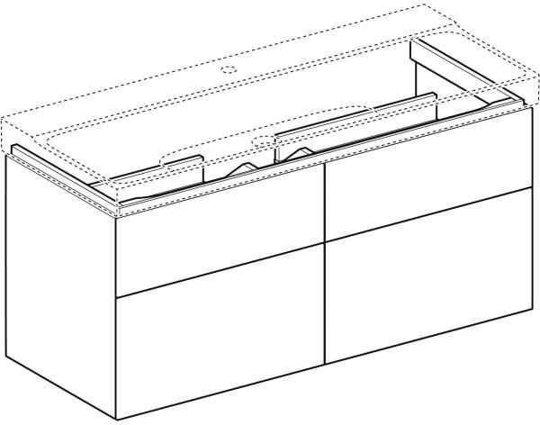 Xeno² Geberit 500518001 117.4x53x46.2cm, avec 4 tiroirs, mat / greige