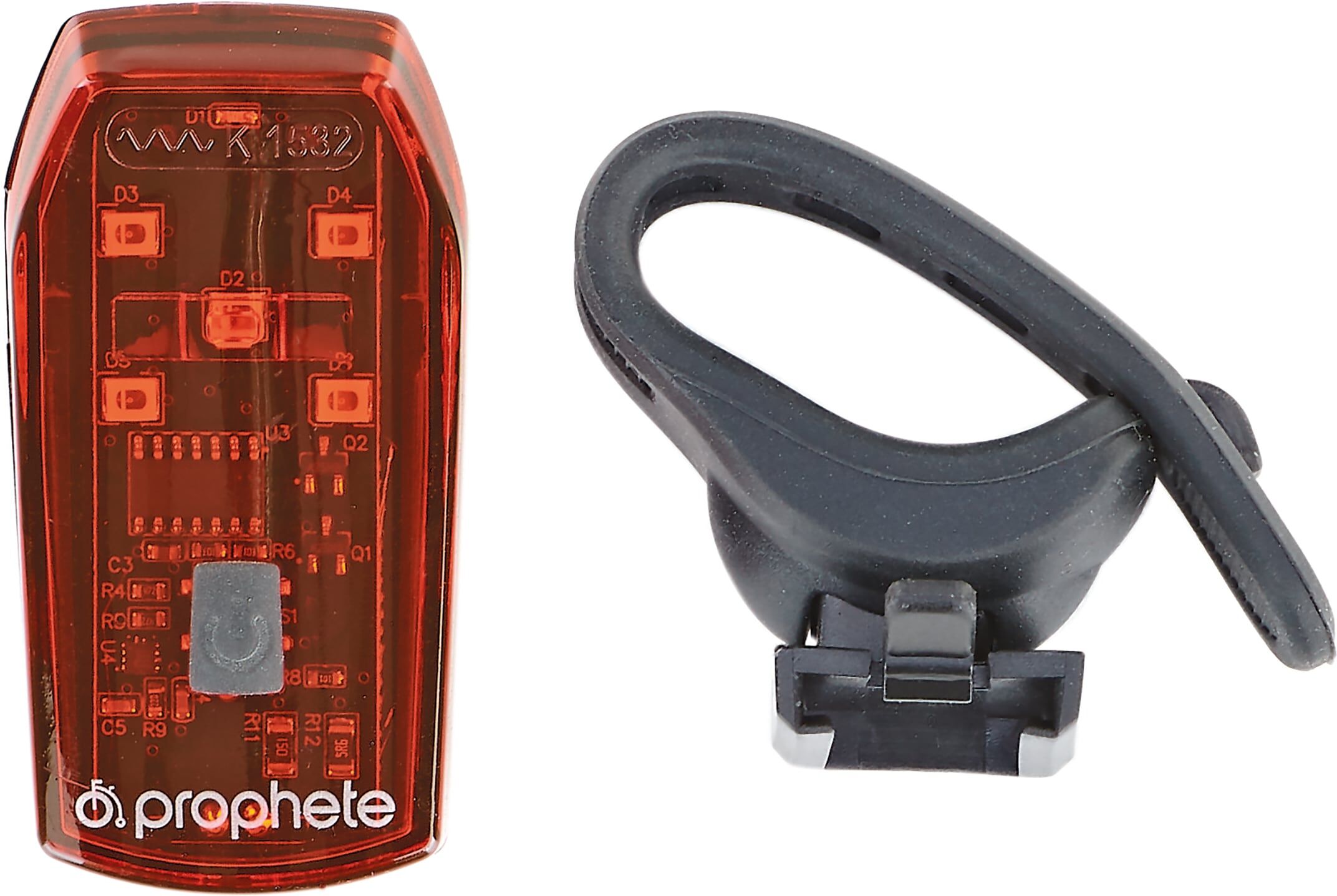 Fahrradbeleuchtung PROPHETE "LED-Batterierücklicht, Bremslicht", schwarz, Fahrradlampen