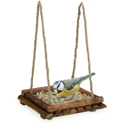 Relaxdays Vogelfutterstation Garten Braun