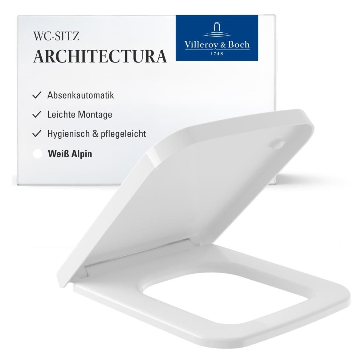 Villeroy & Boch Architectura WC-Sitz, mit Absenkautomatik und abnehmbaren Sitz (9M58S101)