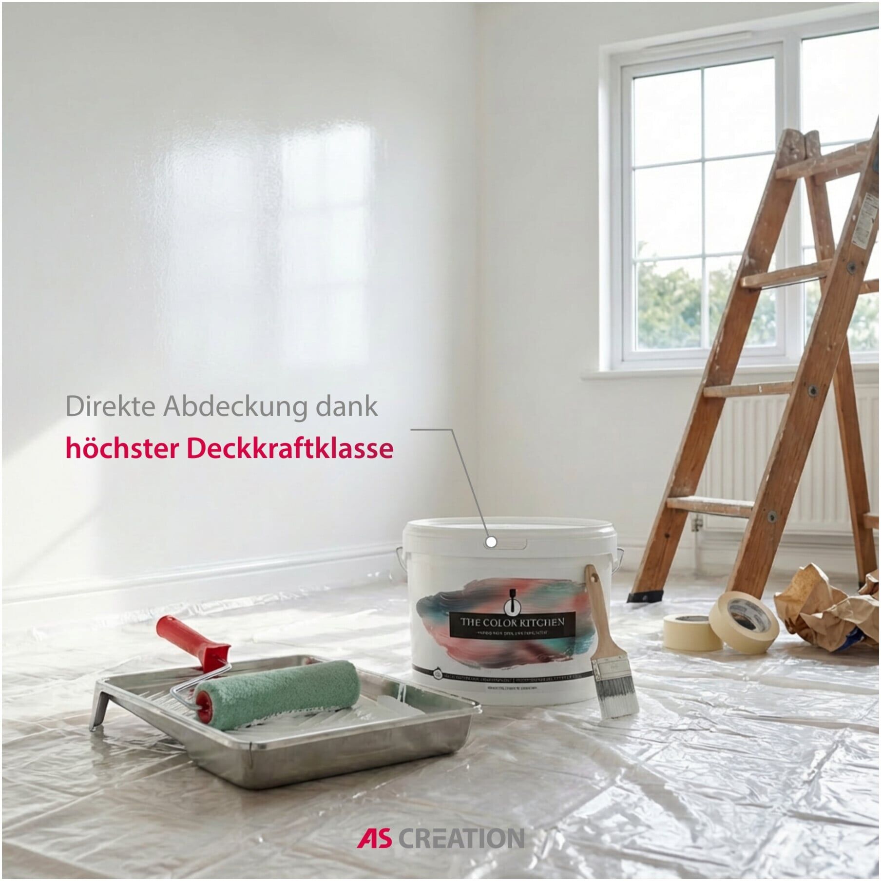 A.S. Création Wandfarbe The Color Kitchen Melting Marshmellow Weiß Matt 2,5 l Hohe Deckkraft (DD125050)