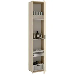 Dmora Mehrzweckschrank Lagalb, Multifunktionales Aufbewahrungselement, 1-türiger Kleiderschrank, 39x35h190 cm, Eiche