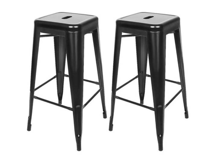 LOT DE 2 TABOURETS DE BAR CHAISES DE BAR EMPLIABLE VINTAGE NOIR