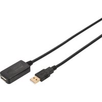 Aktives USB 2.0 Verlängerungskabel, 5 Meter schwarz, Repeater Kabel