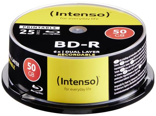 Intenso 5101124 Blu-ray BD-R DL Rohling 50GB 25 St. Spindel Bedruckbar