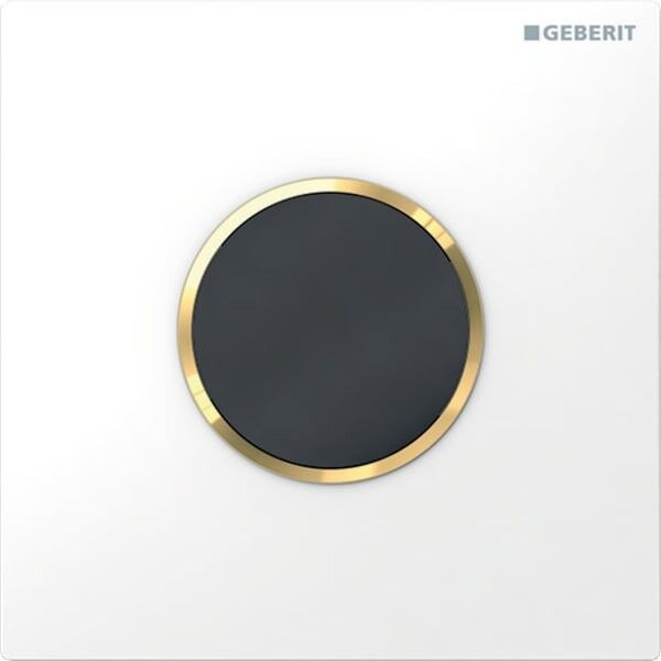 Geberit HyTronic Urinal-Steuerung Sigma10 weiß/gold Zink-Druckguss berührungslos Infrarot/Batterie 116035KK1