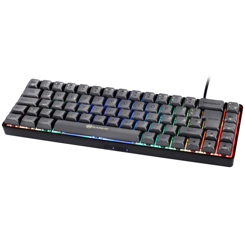 GAMIAC TKL69G SF Gaming Tastatur, Kailh Blue Switches, RGB - schwarz/grau