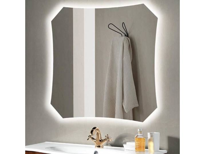Miroir carré moderne rétroéclairé à LED - FINA 80X80 - Verre - Brillant - Contemporain - Design