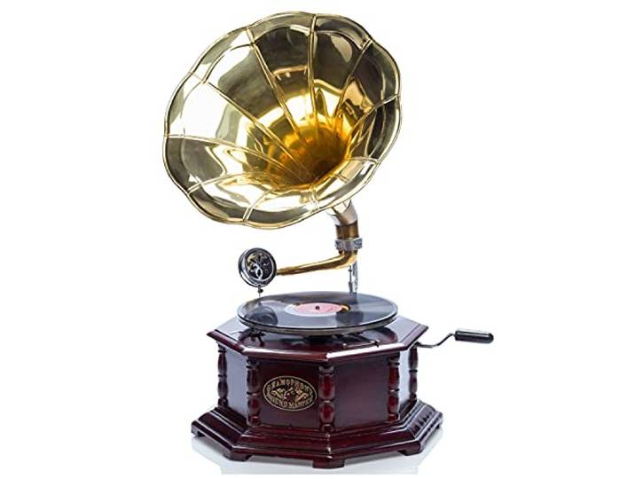 Grammophon Gramophone Trichter Grammofon für Schellack Platten im antik Stil