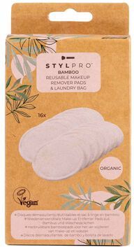 STYLPRO Bamboo Reusable Makeup Remover Pads 16 un